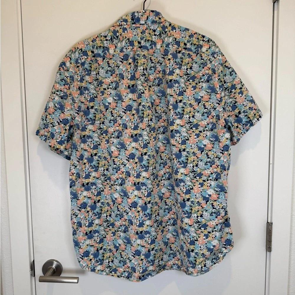 J. Crew Multicolor Floral Men's Shirt Organic Cotton Preppy Classic Fit XL